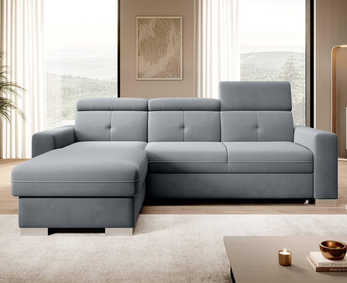 Fresia Ecksofa 247 x 176 cm, Samt