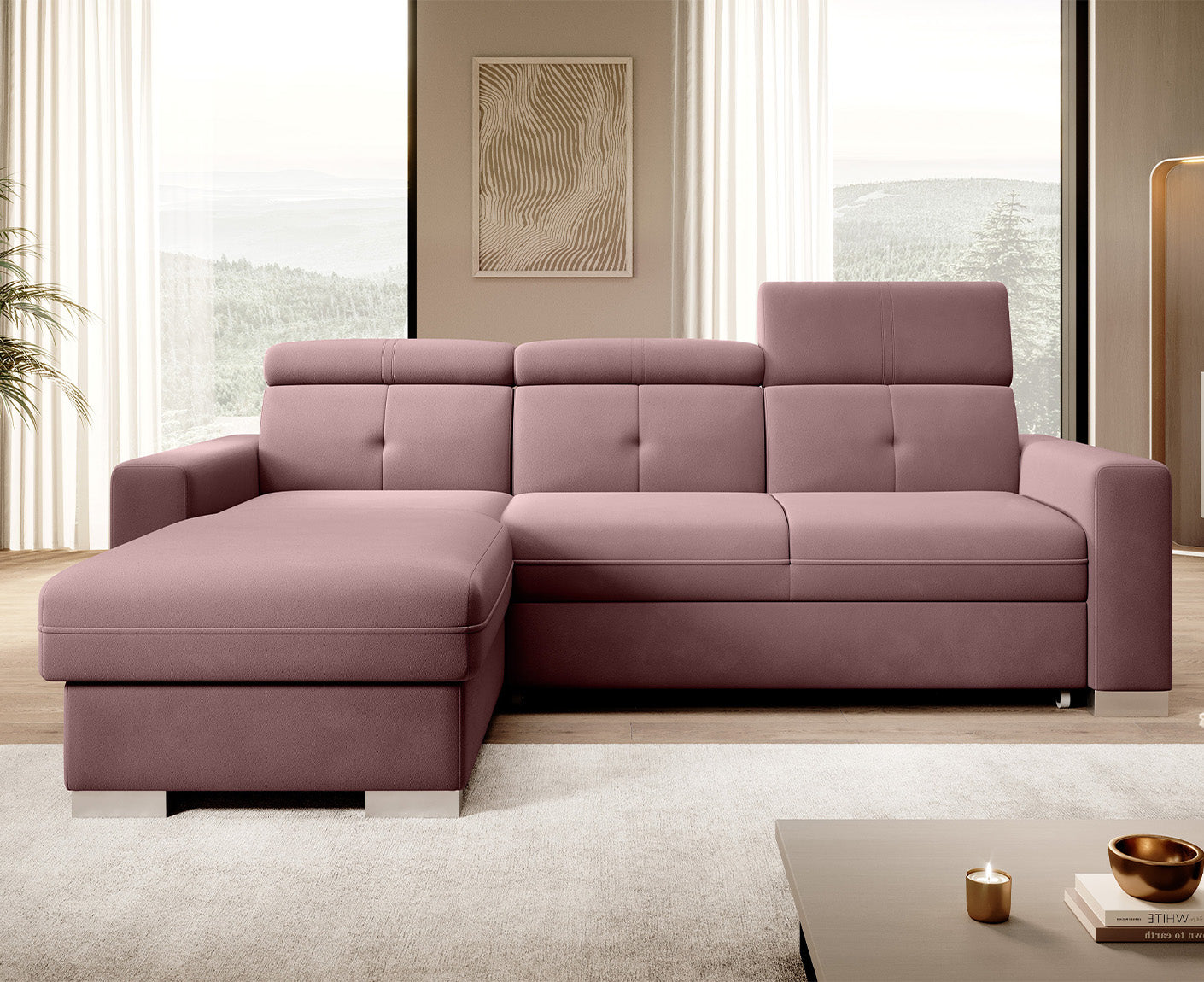 Fresia Ecksofa 247 x 176 cm, Samt