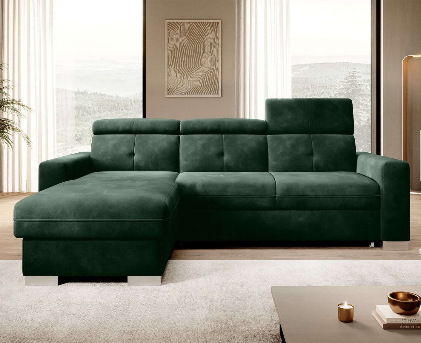 Fresia Ecksofa 247 x 176 cm, Samt