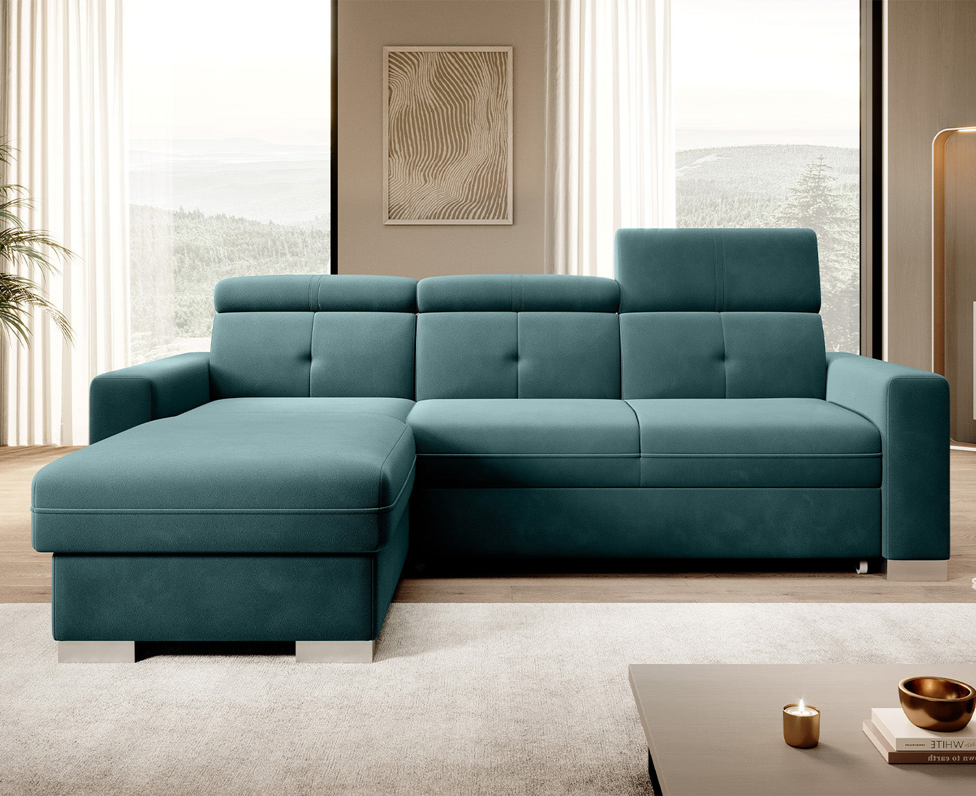 Fresia Ecksofa 247 x 176 cm, Samt