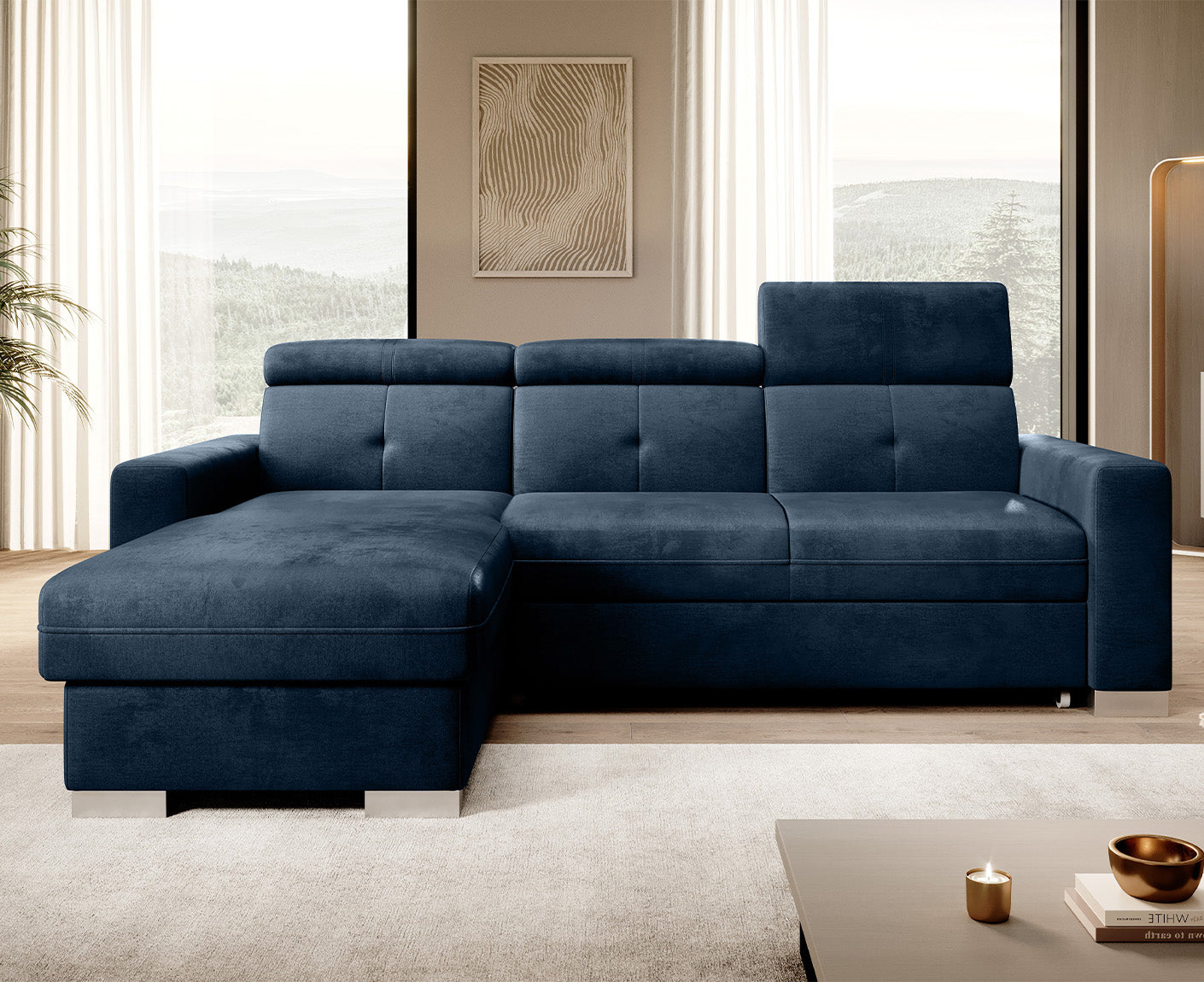 Fresia Ecksofa 247 x 176 cm, Samt