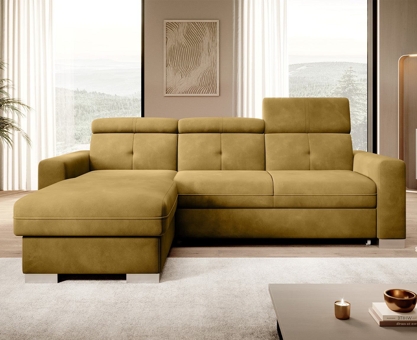 Fresia Ecksofa 247 x 176 cm, Samt