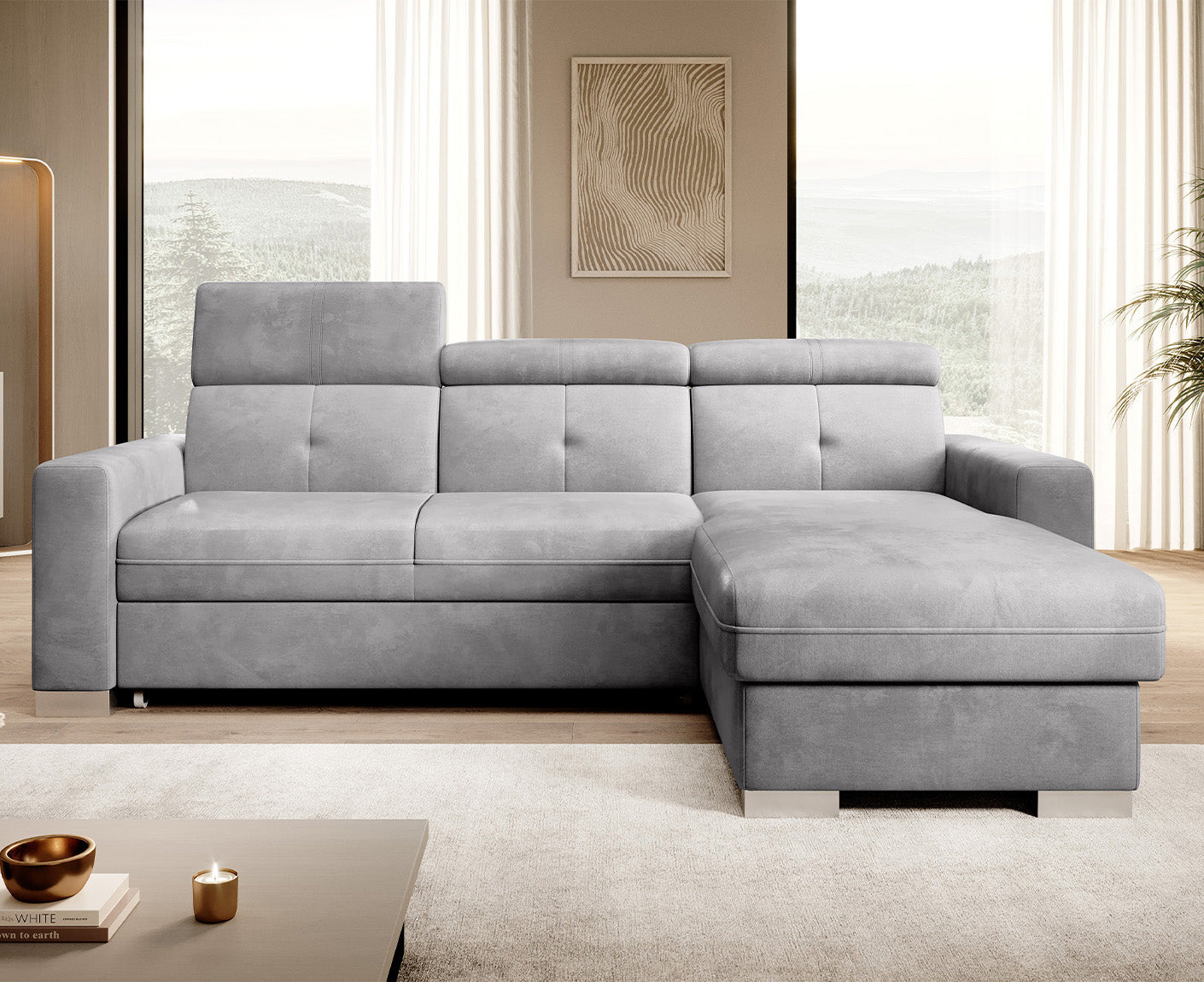 Fresia Ecksofa 247 x 176 cm, Samt