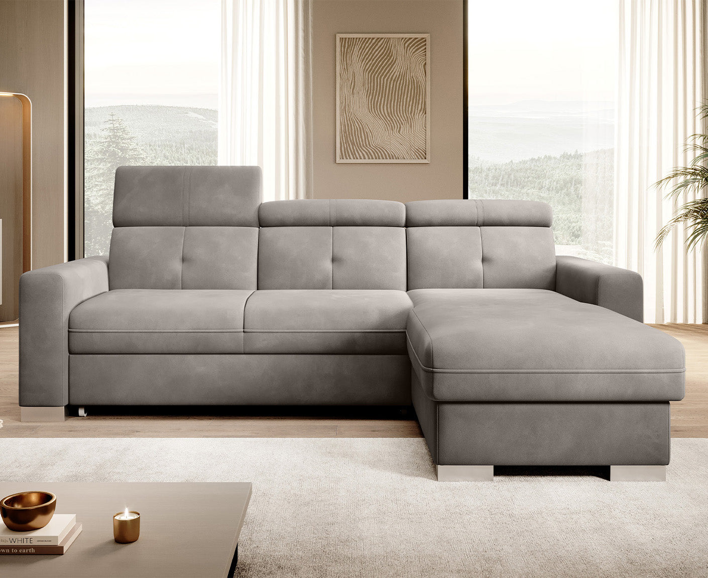 Fresia Ecksofa 247 x 176 cm, Samt