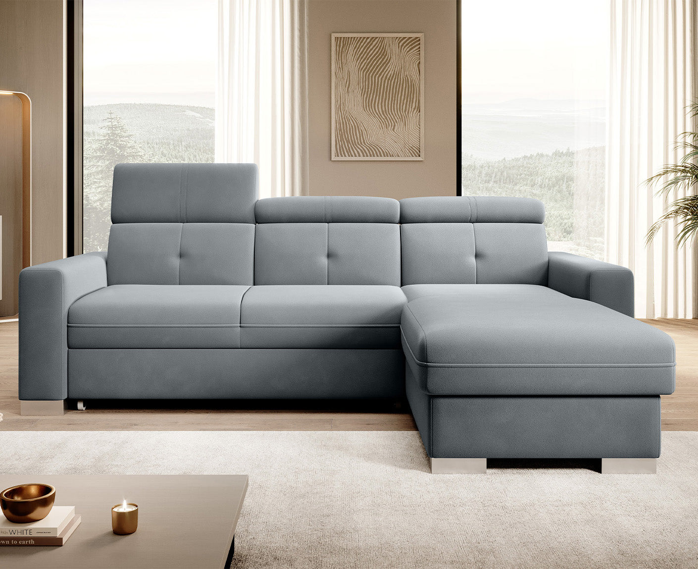 Fresia Ecksofa 247 x 176 cm, Samt