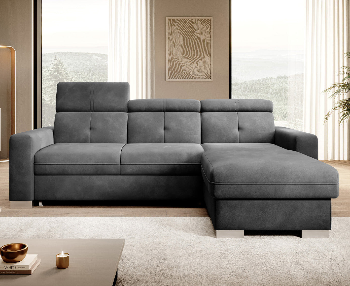 Fresia Ecksofa 247 x 176 cm, Samt