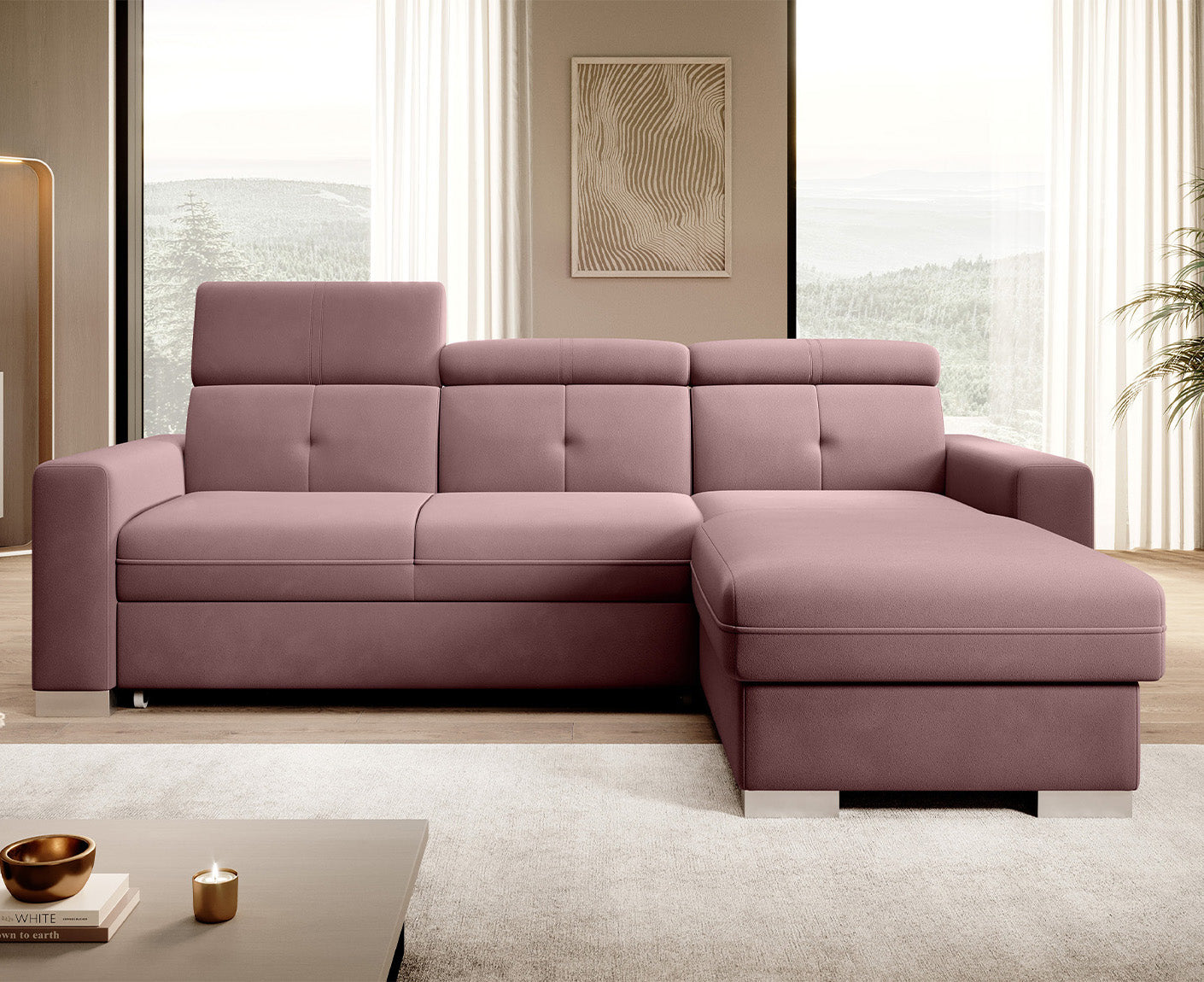 Fresia Ecksofa 247 x 176 cm, Samt