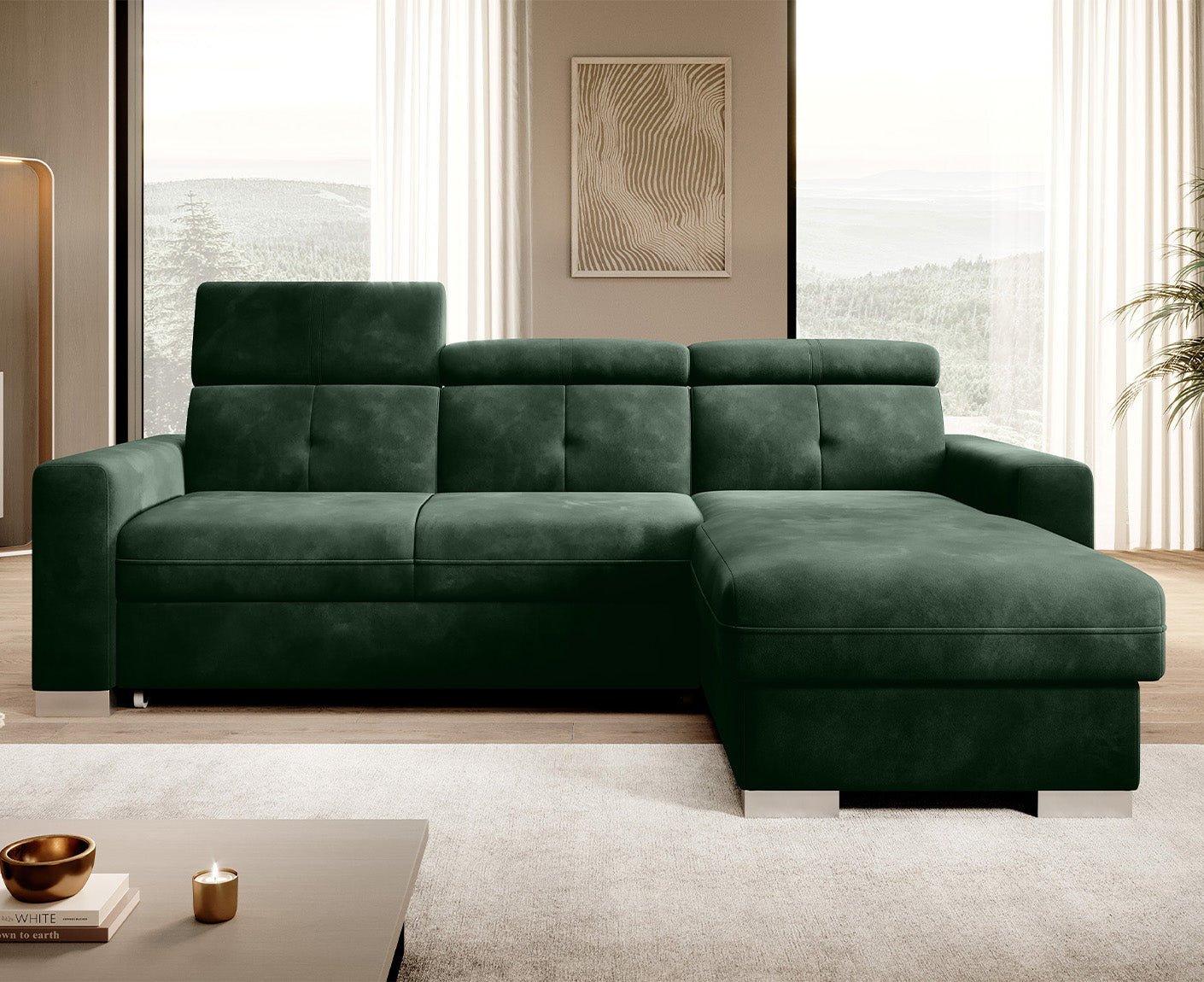 Fresia Ecksofa 247 x 176 cm, Samt