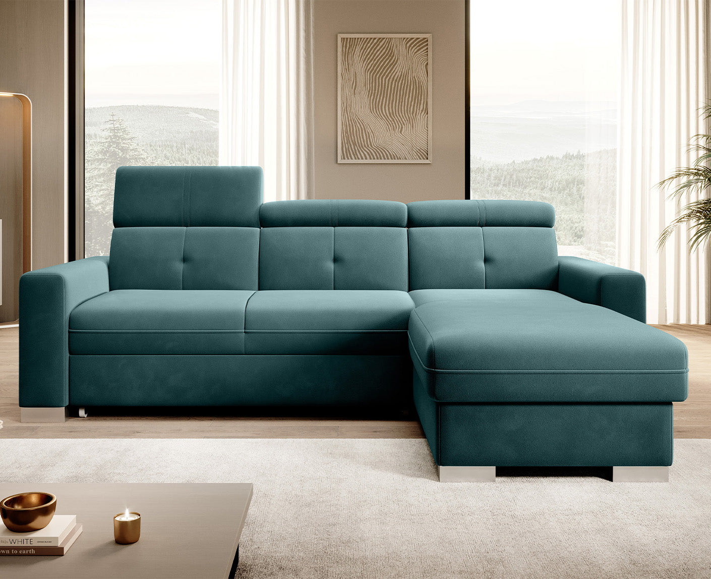 Fresia Ecksofa 247 x 176 cm, Samt