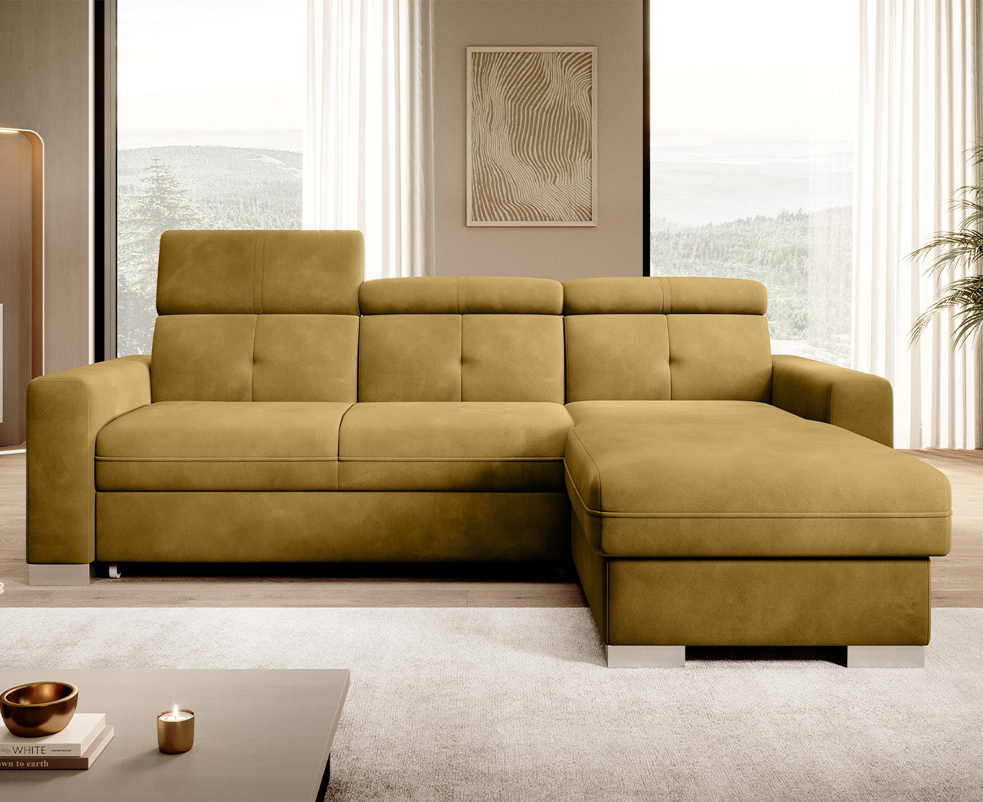 Fresia Ecksofa 247 x 176 cm, Samt