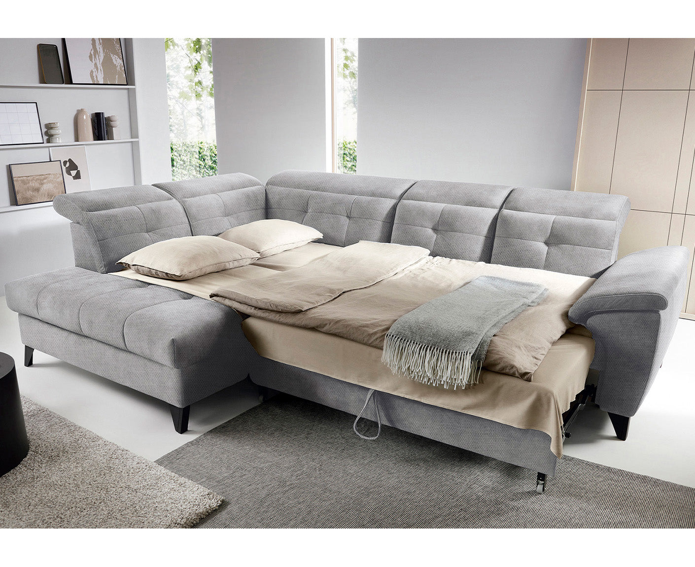 Inferne Ecksofa 297x210 cm, mit Schlaffunktion und Bettkasten