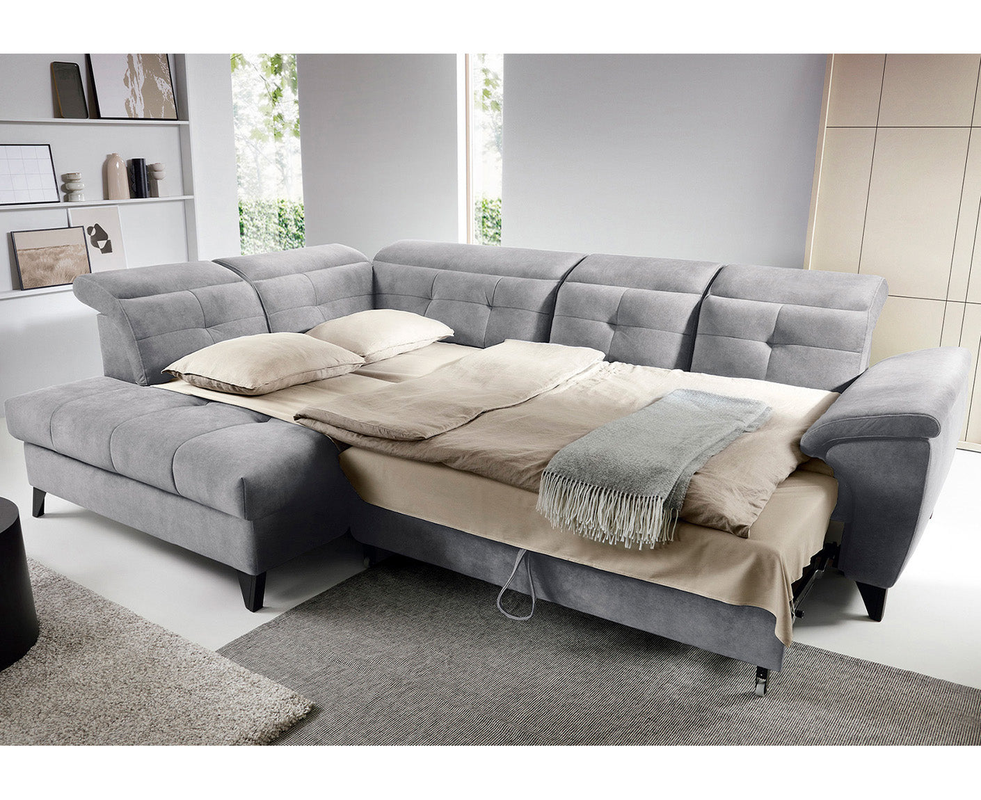 Inferne Ecksofa 297x210 cm, mit Schlaffunktion und Bettkasten