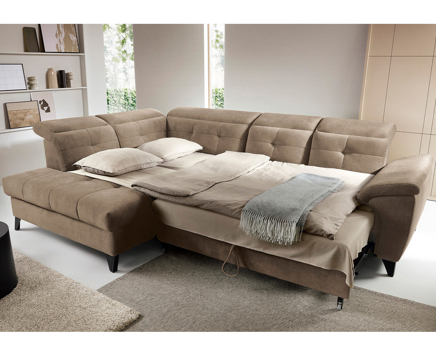 Inferne Ecksofa 297x210 cm, mit Schlaffunktion und Bettkasten