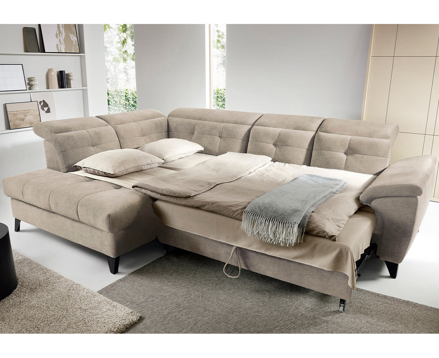 Inferne Ecksofa 297x210 cm, mit Schlaffunktion und Bettkasten