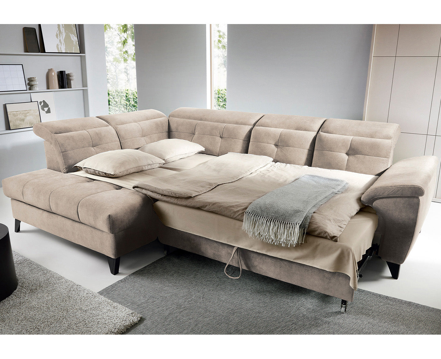 Inferne Ecksofa 297x210 cm, mit Schlaffunktion und Bettkasten