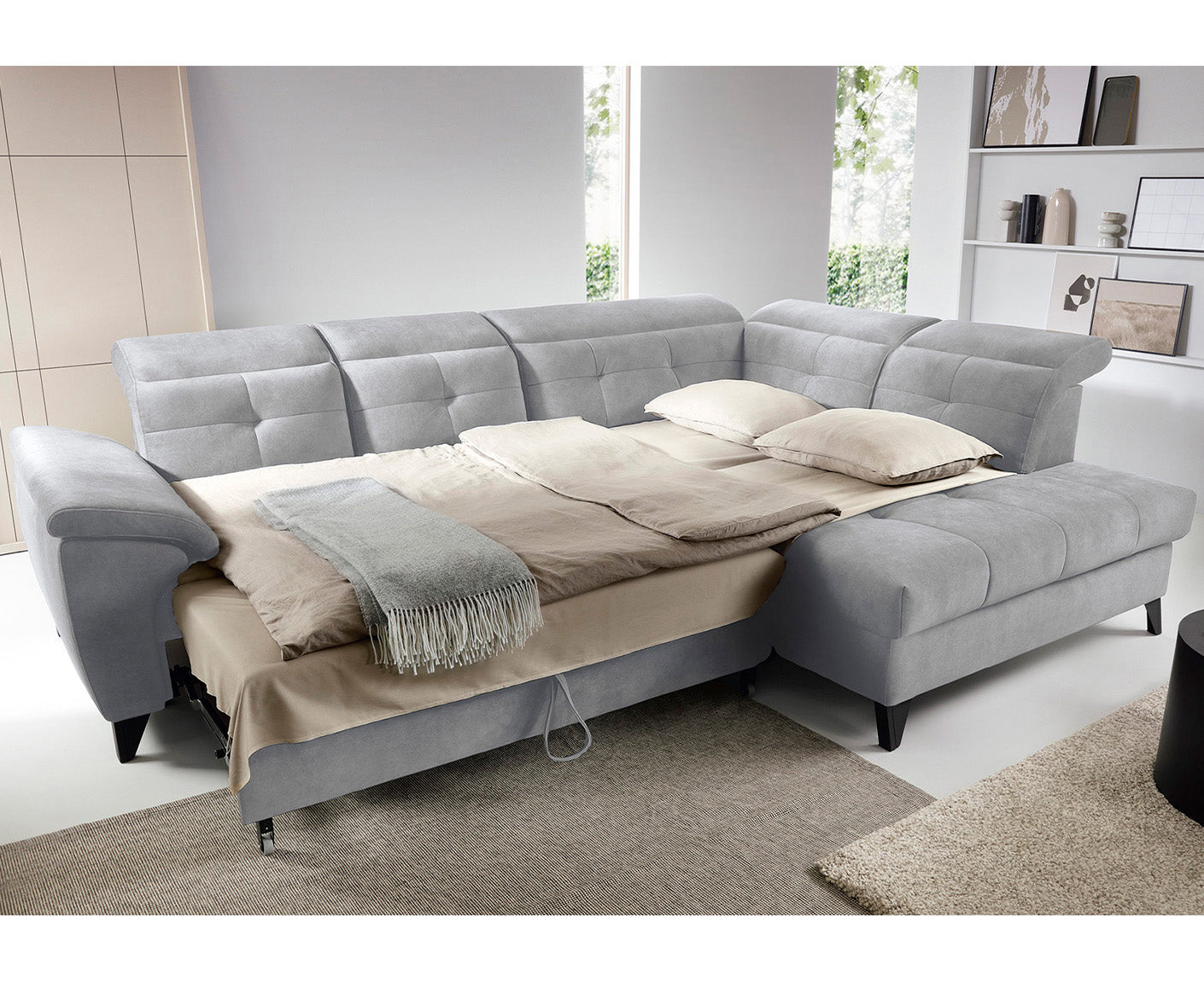 Inferne Ecksofa 297x210 cm, mit Schlaffunktion und Bettkasten