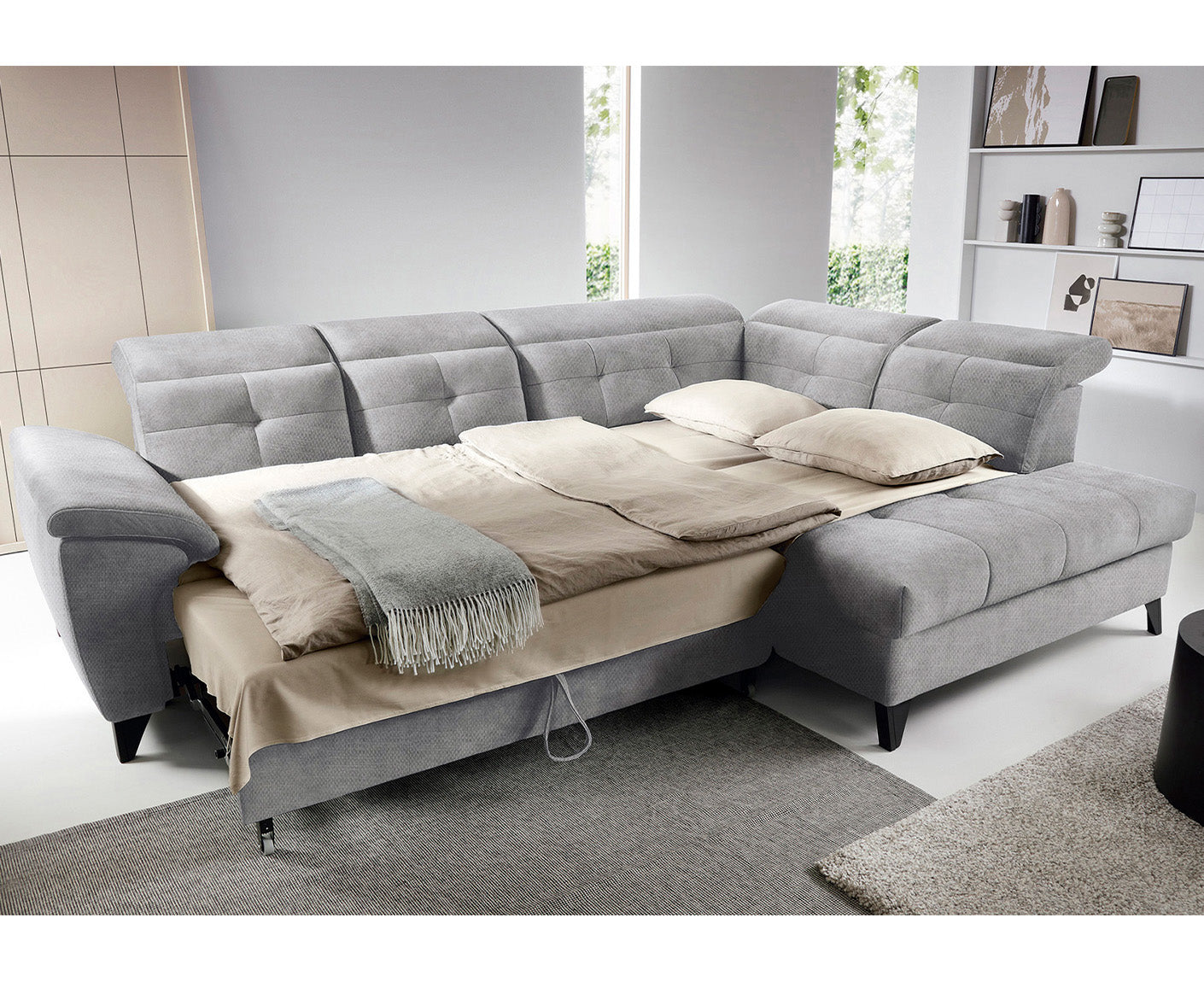 Inferne Ecksofa 297x210 cm, mit Schlaffunktion und Bettkasten