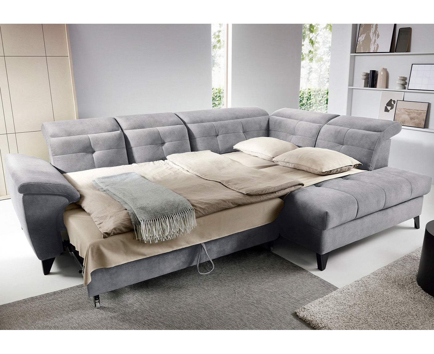 Inferne Ecksofa 297x210 cm, mit Schlaffunktion und Bettkasten