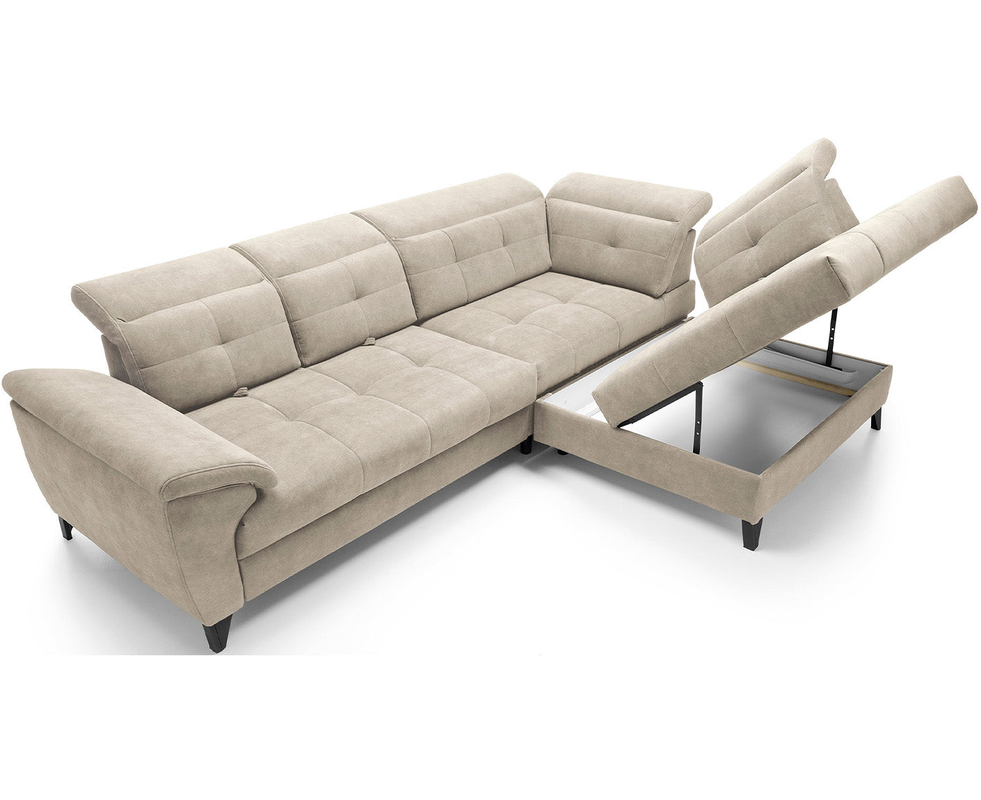 Inferne Ecksofa 297x210 cm, mit Schlaffunktion und Bettkasten