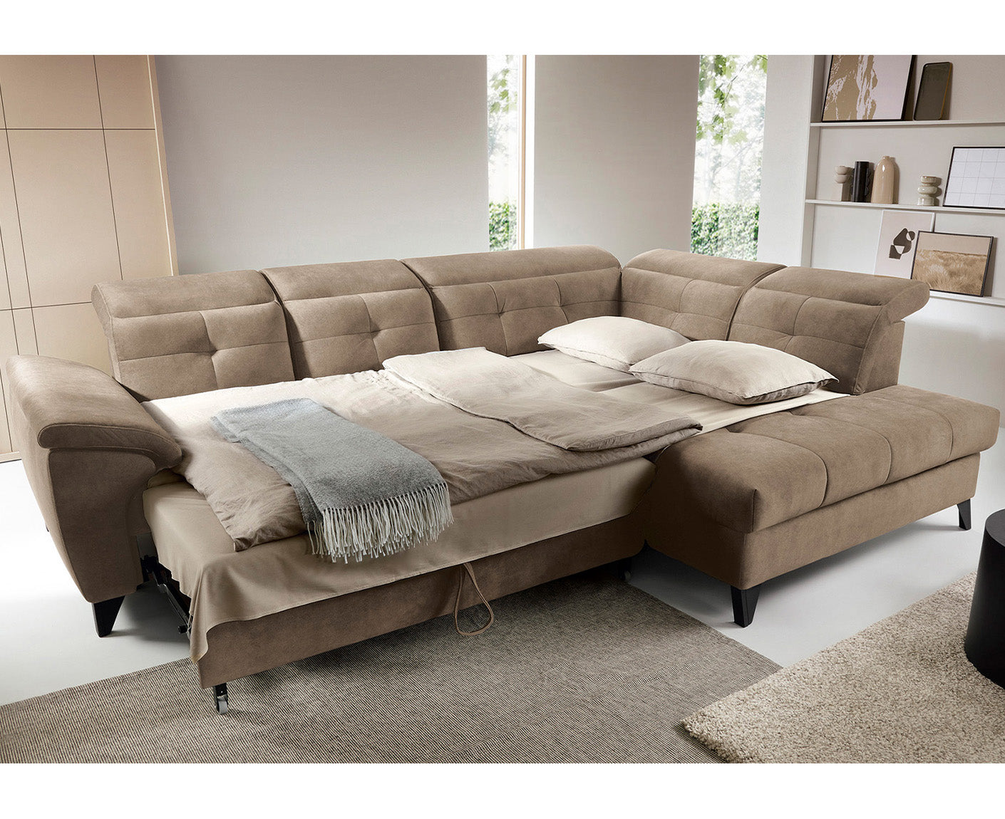 Inferne Ecksofa 297x210 cm, mit Schlaffunktion und Bettkasten