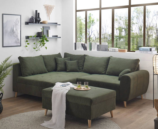 Calanda Ecksofa inkl. Hocker 249 x 175 cm (Cord)