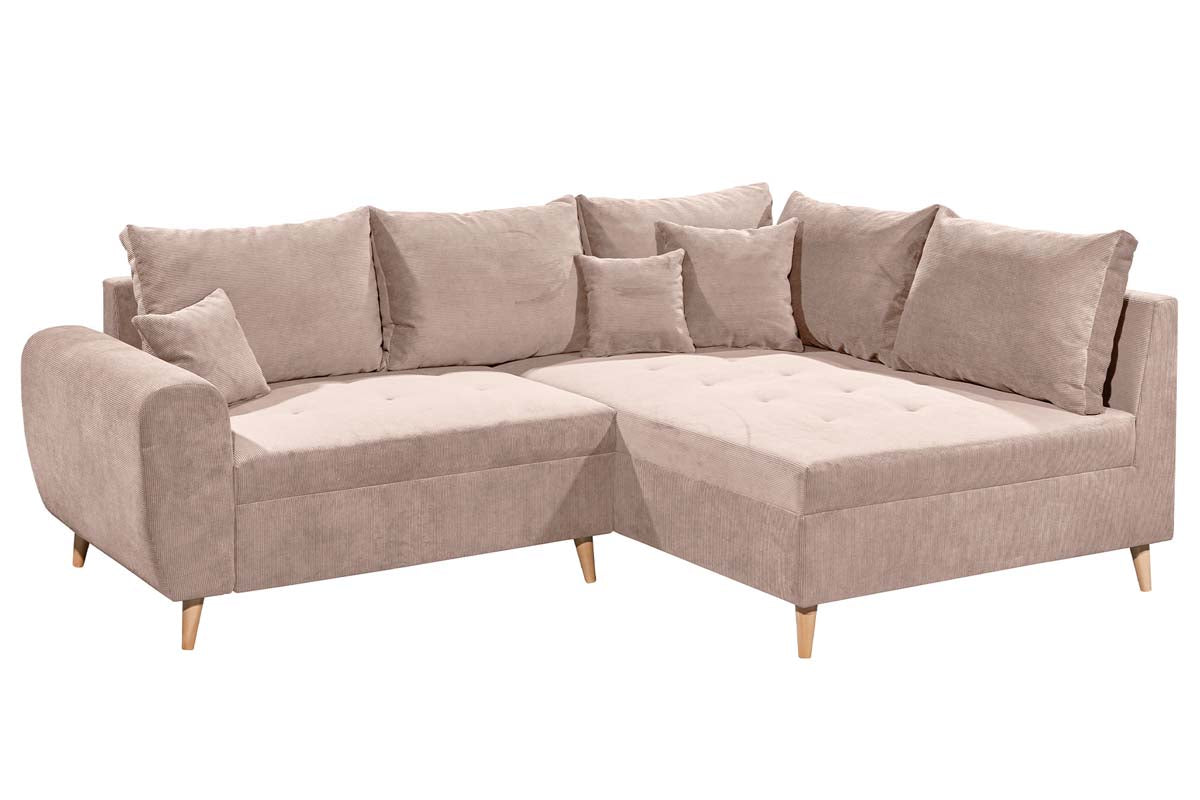 Calanda Ecksofa inkl. Hocker 249 x 175 cm Rosa