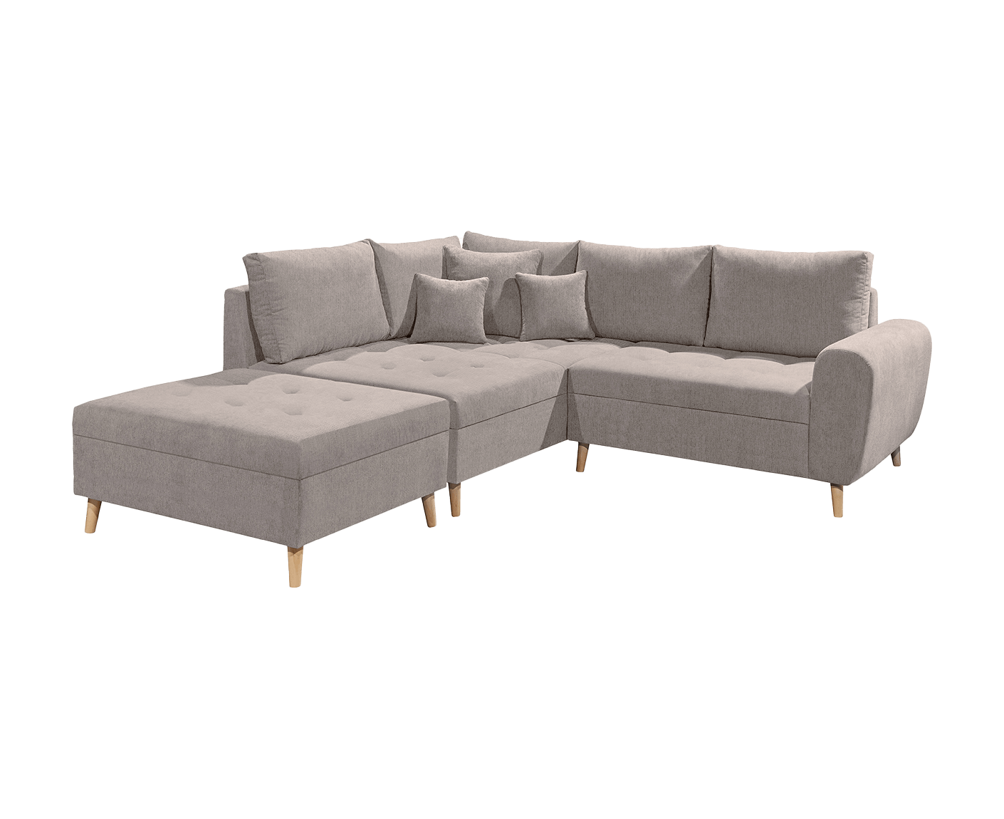 Calanda Ecksofa inkl. Hocker 249 x 175 cm (Microvelour) - Voelpe