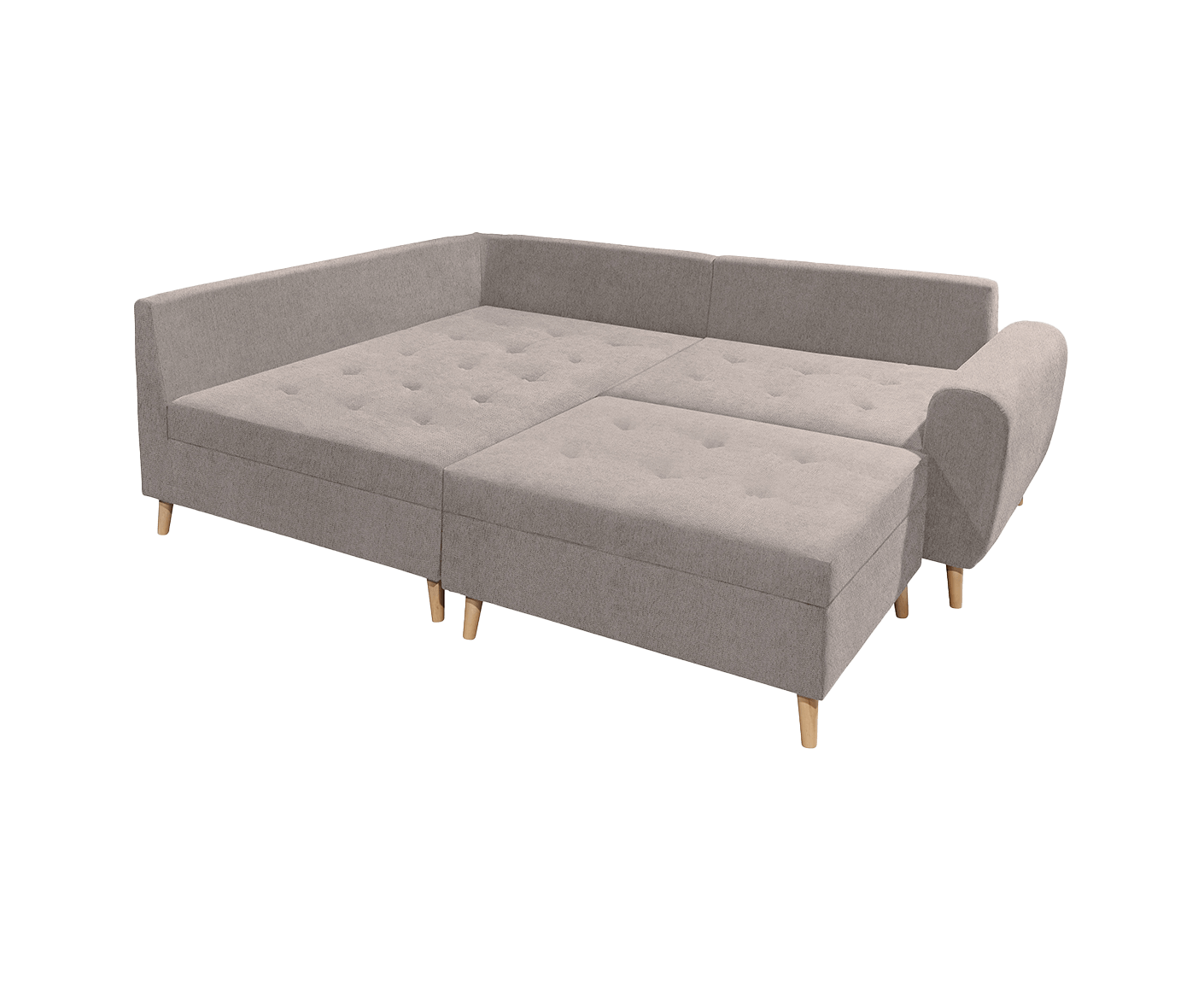 Calanda Ecksofa inkl. Hocker 249 x 175 cm (Microvelour) - Voelpe