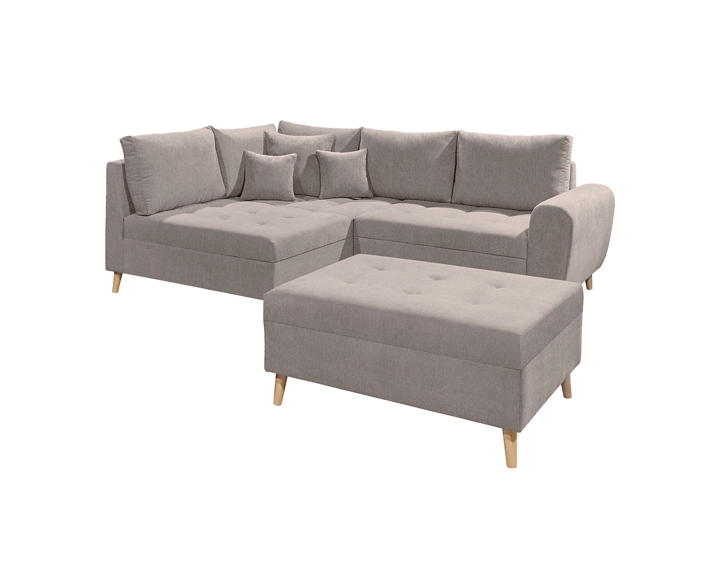 Calanda Ecksofa inkl. Hocker 249 x 175 cm (Microvelour) - Voelpe