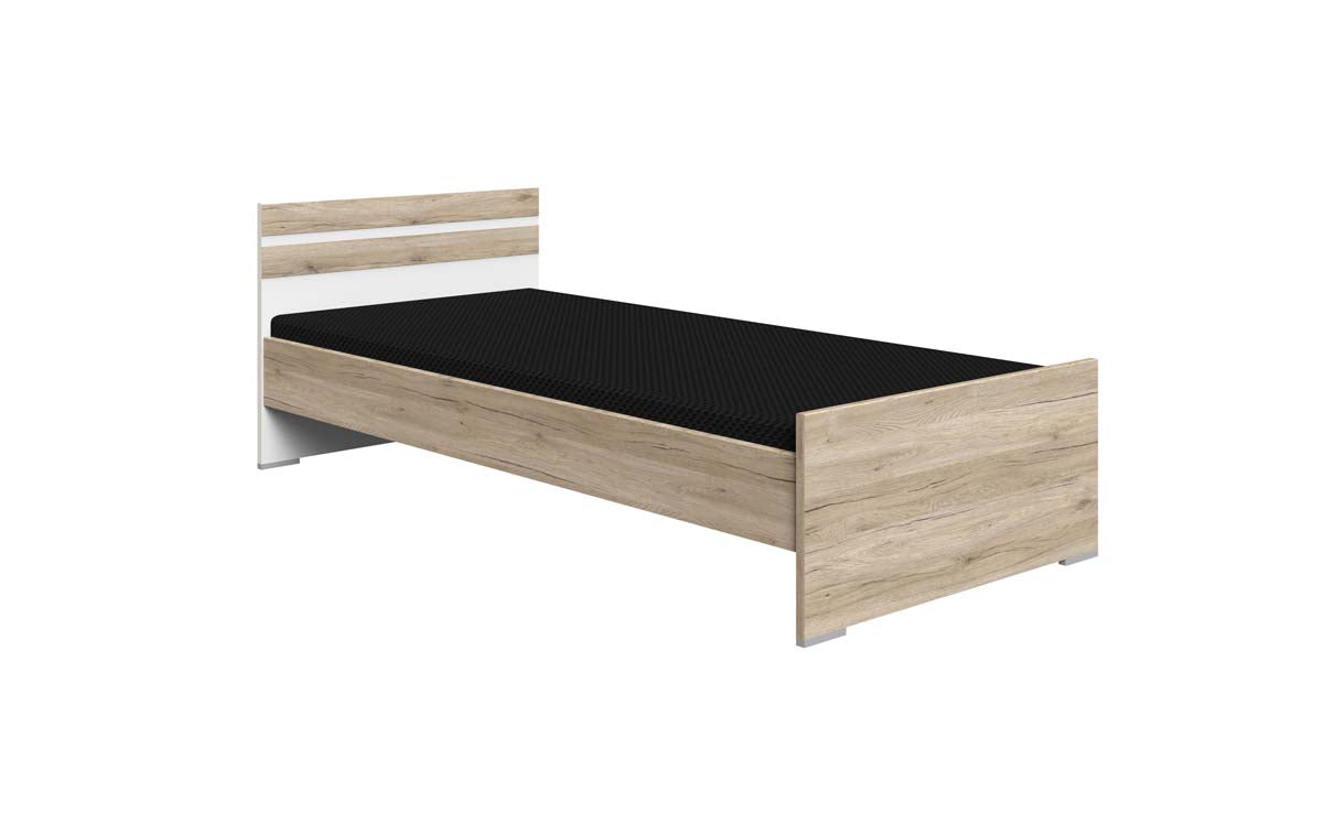 Cariba Bett 90-140 x 200 cm San Remo-Eiche / Weiß