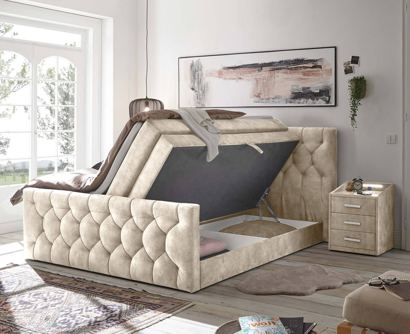 Cashfield Boxspringbett inkl. Bettkasten