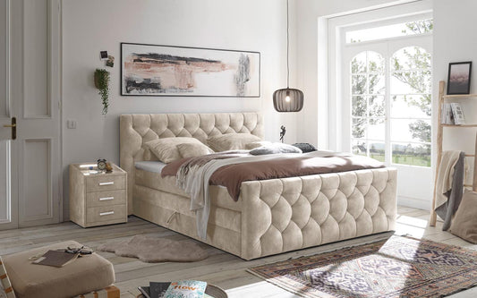Cashfield Boxspringbett 180x200 cm , inkl. Bettkasten Beige