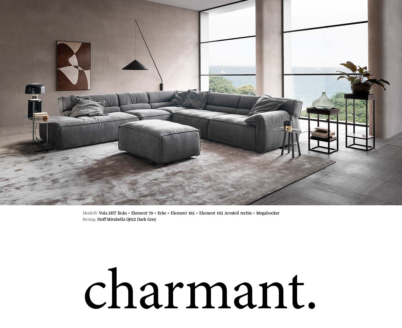 designwerk Vola Hocker | 110 x 75 cm | Echtleder