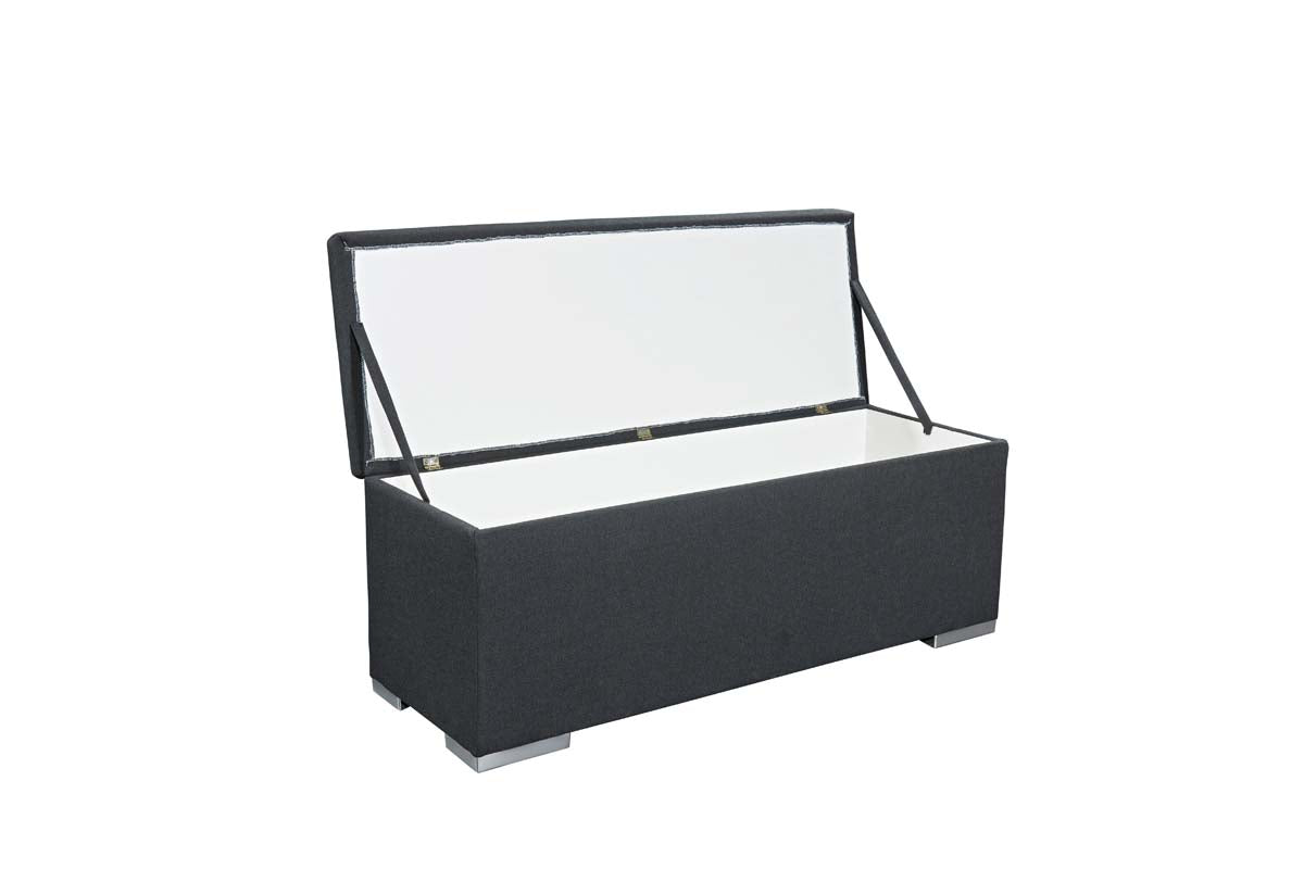 Truhe Sitzbank Chest gepolstert Sitztruhe Sitzbank Aufbewahrungsbox Web Inari Schwarz