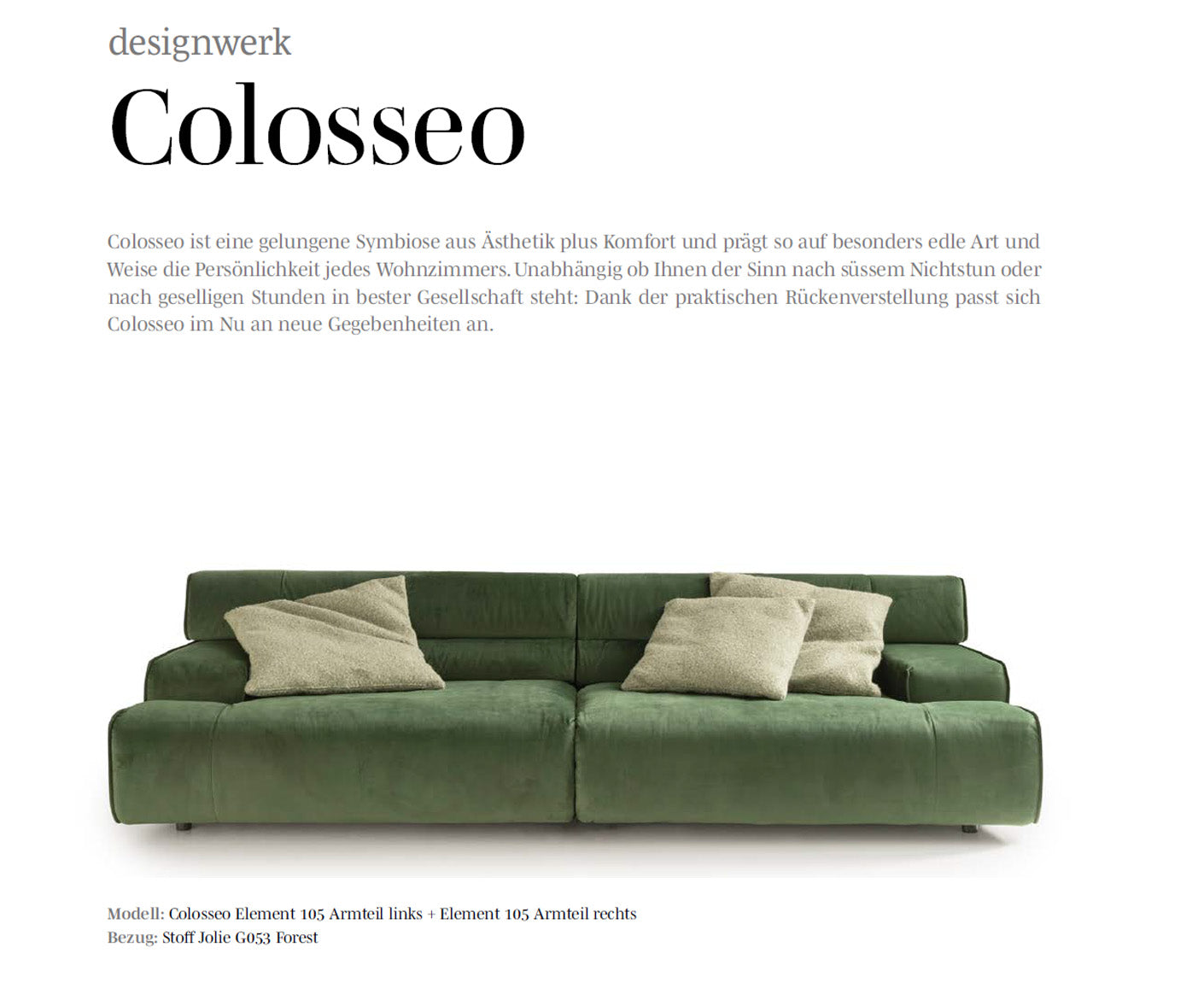 designwerk Colosseo Ecksofa | 285 x 170 cm| Echtleder