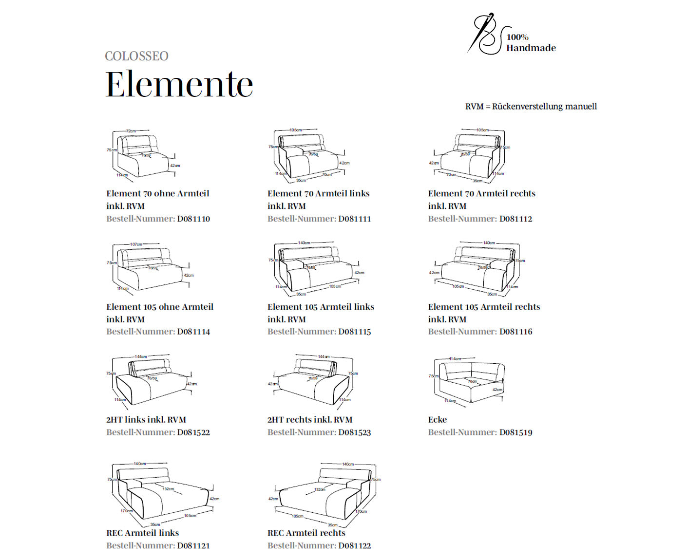 designwerk Colosseo Ecksofa | 285 x 170 cm| Echtleder
