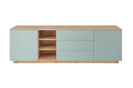 Core Sideboard mit drei offenen Fächern, Schilf / Artisan Eiche