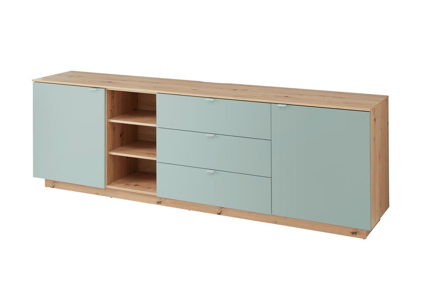 Core Sideboard mit drei offenen Fächern, Schilf / Artisan Eiche