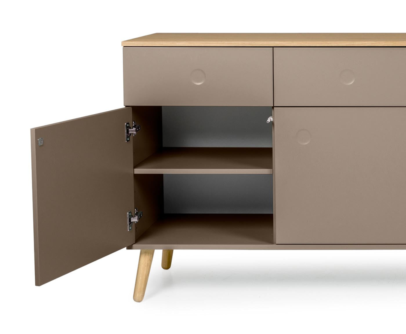 Tenzo Dot Sideboard 109 cm Taupe / Eiche