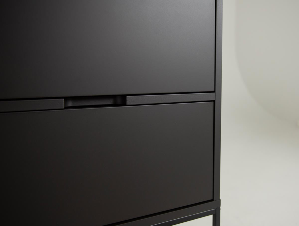 Tenzo Lipp Highboard Schwarz matt