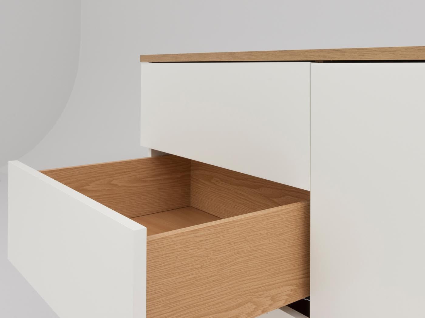 Tenzo Amelia Sideboard 162 cm Weiß / Eiche