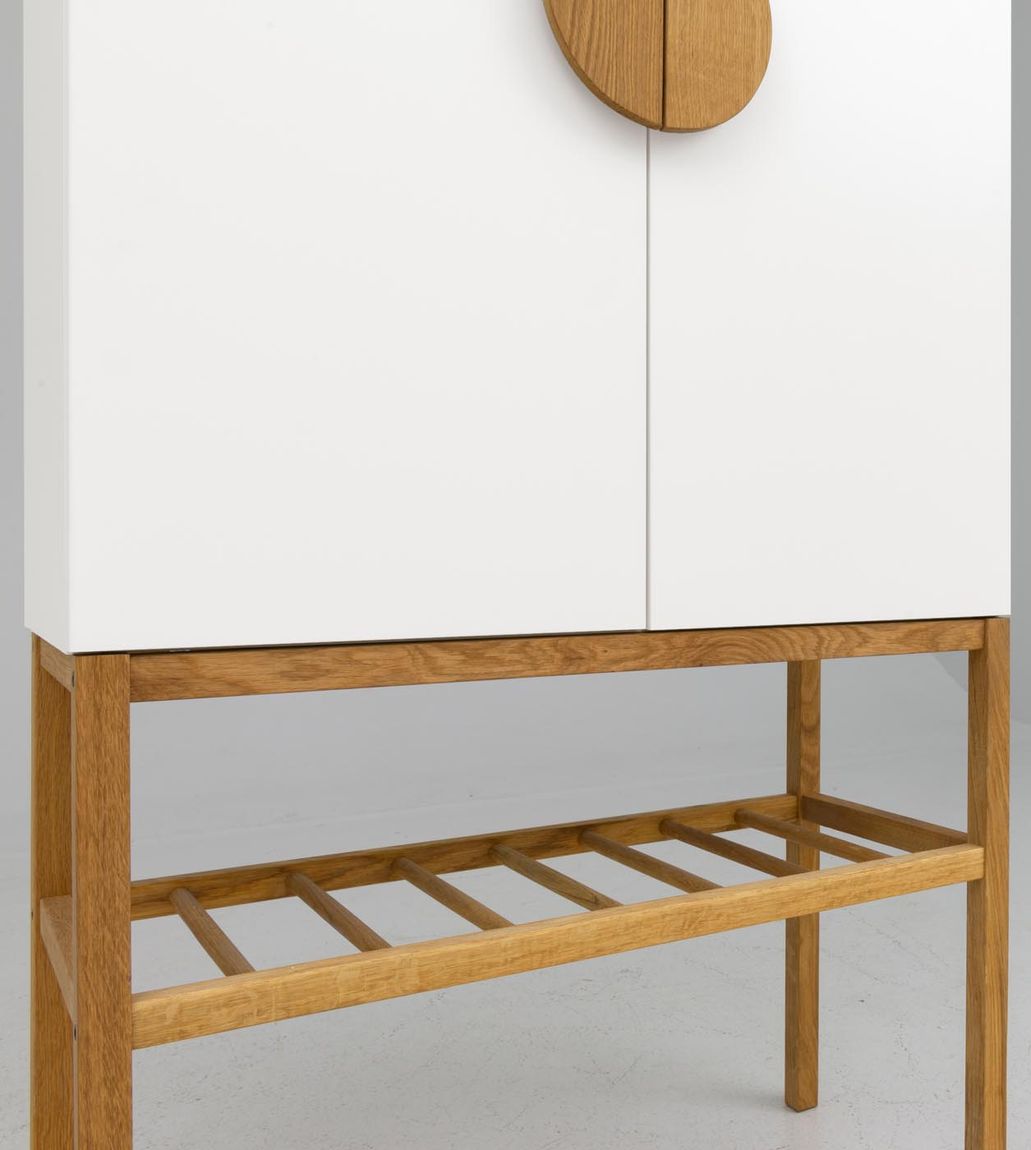 Tenzo Scoop Highboard Weiß / Eiche