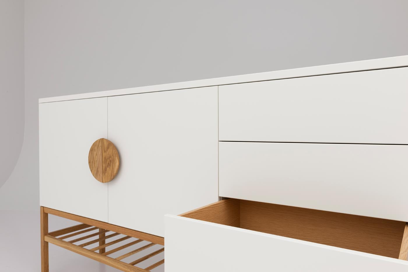 Tenzo Scoop Sideboard Weiß / Eiche