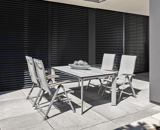 Kettler Diamond Gartenmöbel-Set 5-teilig Silber / Grau