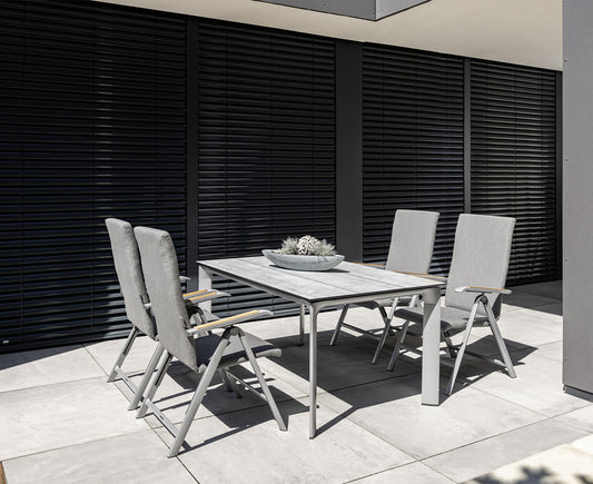 Kettler Diamond Gartenmöbel-Set 5-teilig Silber / Grau