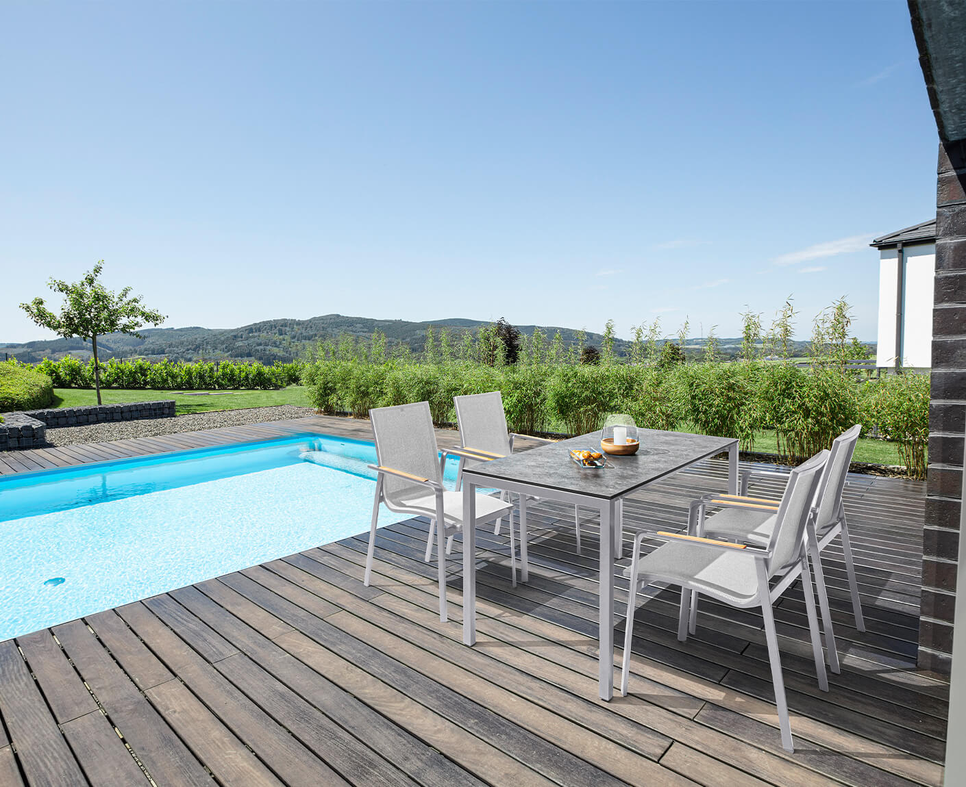 Kettler Diamond / Cubic Gartenmöbel-Set 5-teilig Silber