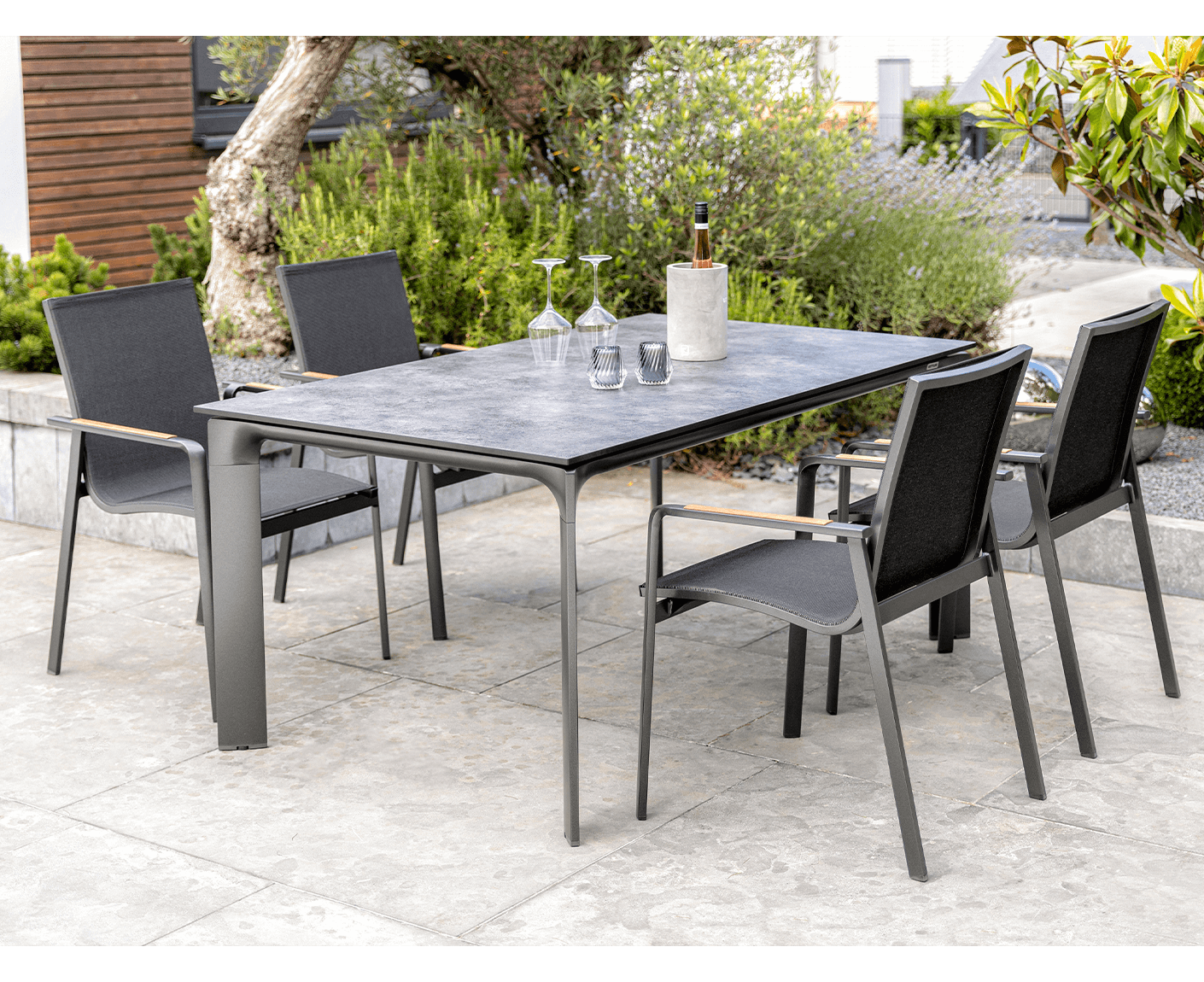 Kettler Gartenmöbelset 5-teilig Diamond 160 x 95 cm Anthrazit