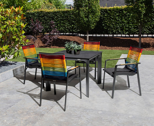 Kettler Diamond Gartenmöbel-Set 5-teilig Regenborgenfarben / Anthrazit