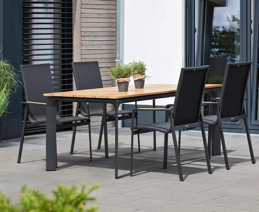 Kettler Diamond Gartenmöbelset 5-teilig Anthrazit / Teakholz