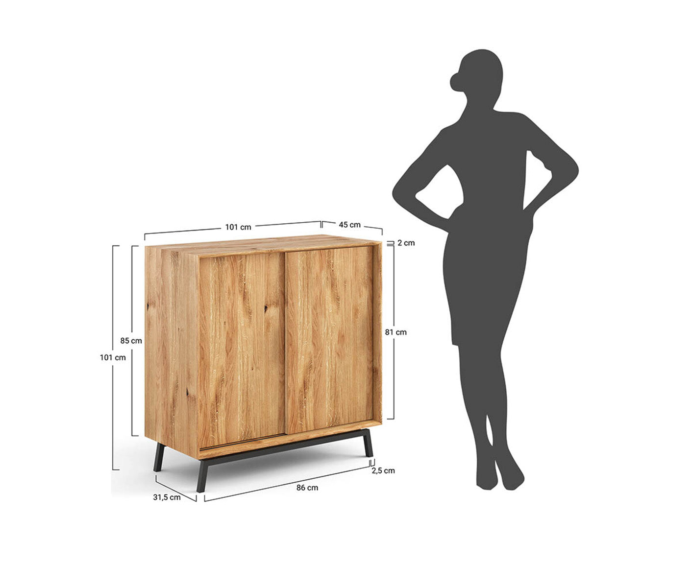 Modern Loft Weinregal Massivholz Eiche geölt